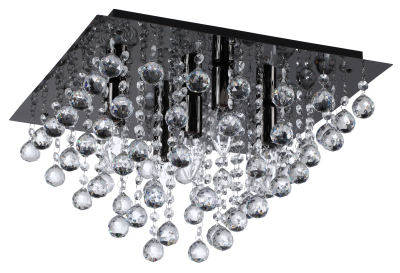 Lancaster crystal - plafon 5 płomienny czarny 627805-29