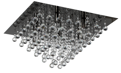 Lancaster crystal - plafon 7 płomienny czarny 627807-29