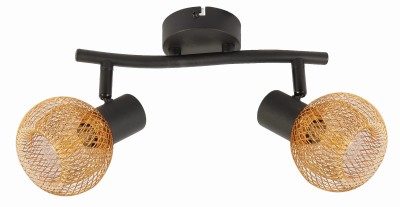 Loretto - listwa 2 płomienna czarna/zł 830702-30