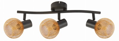 Loretto - listwa 3 płomienna czarna/zł. 830703-30