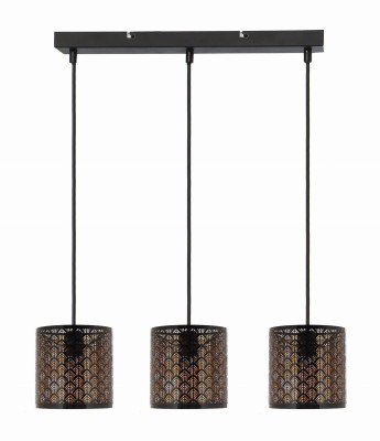 Tuluza - lampa wisząca 3 płomienna czarna. 340503-02