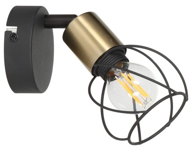 Mahavi - kinkiet 1 płomienny czarno/złoty 841501-32