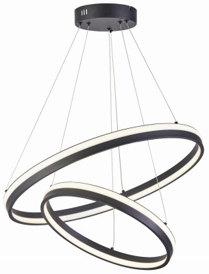 Proxima - lampa wisząca LED czarny mat. Ringi 40+60cm zapalane osobno.343702-30