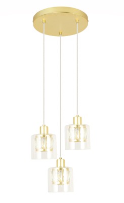 Elmo - lampa wisząca 3 płomienna złota.