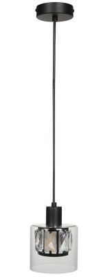 Elmo - lampa wisząca 1 płomienna czarny mat