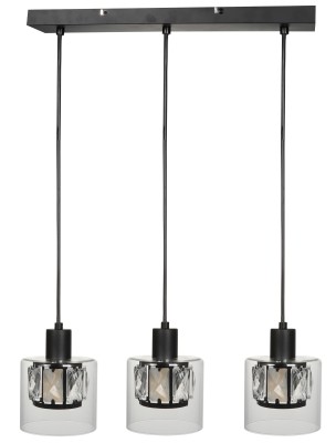 Elmo - lampa wisząca 3 płomienna czarny mat