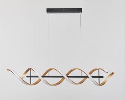 Abrax - lampa wisząca LED czarny mat/złoty malowany. 