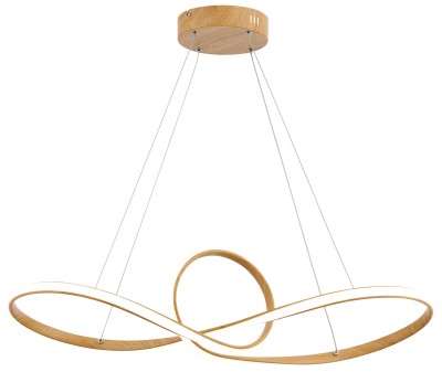 Arlena - lampa wisząca alu imitacja drewna ze ściemniaczem i pilotem.