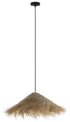 Cosma - lampa wisząca brąz. . Abażur ratan