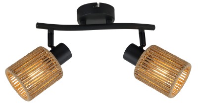 Arila kinkiet czarny mat.  Abażury z papierowego sznurka 