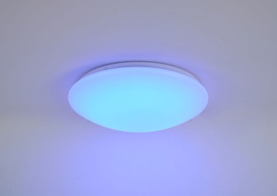 Cari - plafon biały LED z pilotem. 1x16W LED 1280Lm 4000K + RGB 3W