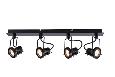 Lampa listwa czarna FIJI metal 4 żarówki