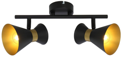 Lampa listwa Breda 2 płomienna czarno złota