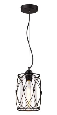 Lampa wisząca Gary 337701-02 czarna kryształki reality