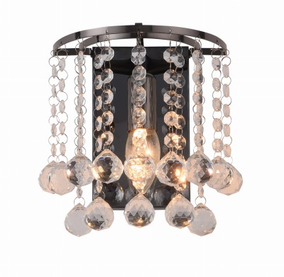 London crystal - kinkiet 1 płomienny czarny 227701-29