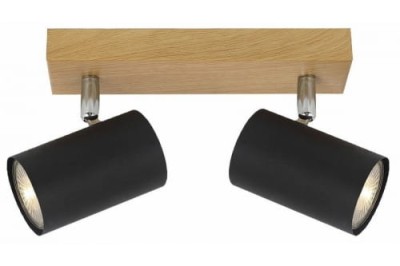 Quentin - listwa 2 płomienna imitacja drewna/czarny 838502-11