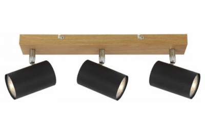 Quentin - listwa 3 płomienna imitacja drewna/czarny 838503-11